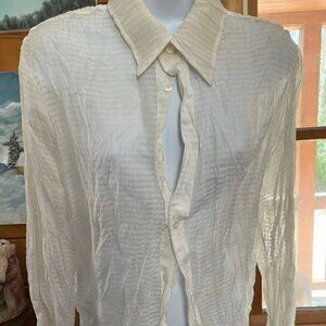 Roberto Cavalli White Transparent Blouse